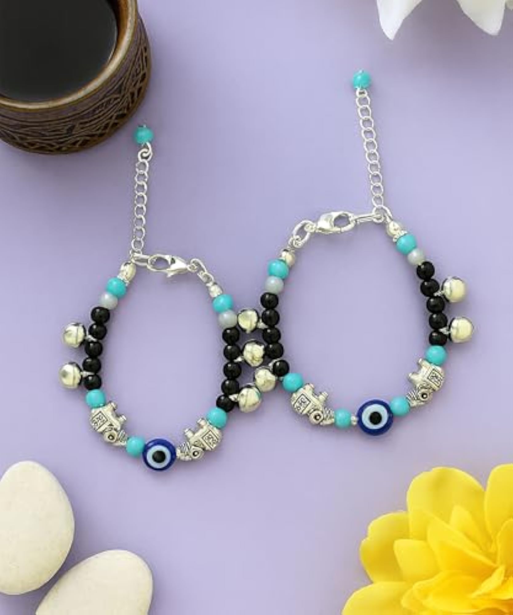 Evil Eye Baby Nazariya Anklet/Bracelet with Ghungroo